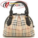 BURBERRY バーバリー 3201007 ハンドバッグ ノバチェック PVC xレザー ベージュ ブラウン/251203【中古】