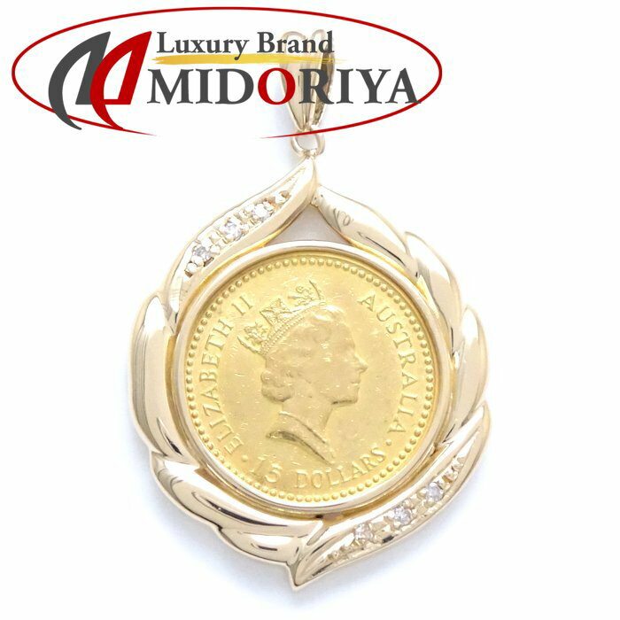 1/10oz ナゲット コイントップ 金貨 エリザベス ダイヤモンド K24ゴールド /78909【中古】【FJ】