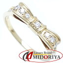 MIKIMOTO ミキモト リボン リング 指輪 ダイヤモンド0.14ct 10号 K18YG イエローゴールド /291307【中古】【BJ】