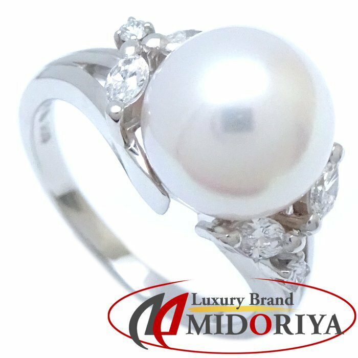 MIKIMOTO ミキモト パール リング 指輪 真珠9ミリ ダイヤモンド 12号 Pt900プラチナ /291432【中古】【BJ】