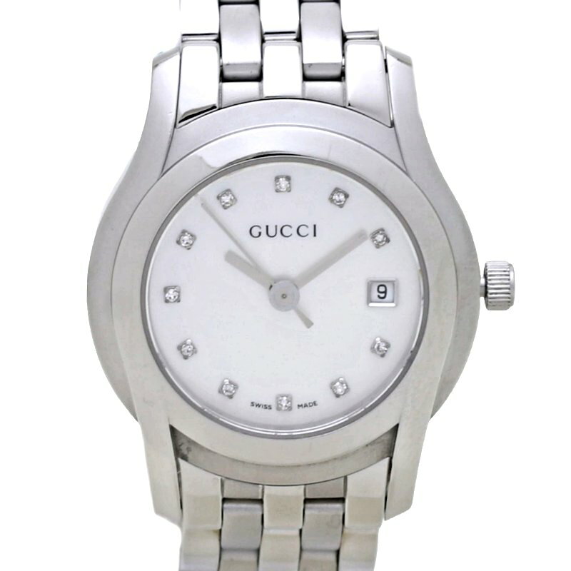 GUCCI グッチ Gクラス YA055501 5500L 11Pダイヤ【磨き済/電池交換済】 ステンレススチール レディース /130156【中古】【腕時計】