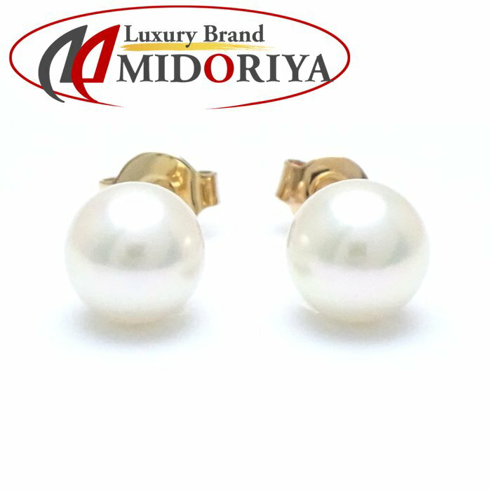 パール ピアス 真珠6.6ミリ/6.5ミリ K18YG イエローゴールド /28118【中古】【FJ】