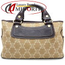 CELINE セリーヌ ブギーバッグ ハンドバッグ マカダム キャンバスxレザー カーキ ブラウン/352155【中古】