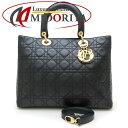 Christian Dior クリスチャンディオール レディディオール ハンドバッグ 2WAY ラムスキン ブラック/352310【中古】