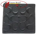 COACH コーチ 二つ折り財布 75363 シグネチャー コンパクトフラップウォレット レザー ブラック/181362【中古】(4)