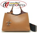 TOD’S トッズ Tタイムレス XBWAPAE90T0QNK ハンドバッグ 2WAY レザー ブラウン/252805【中古】