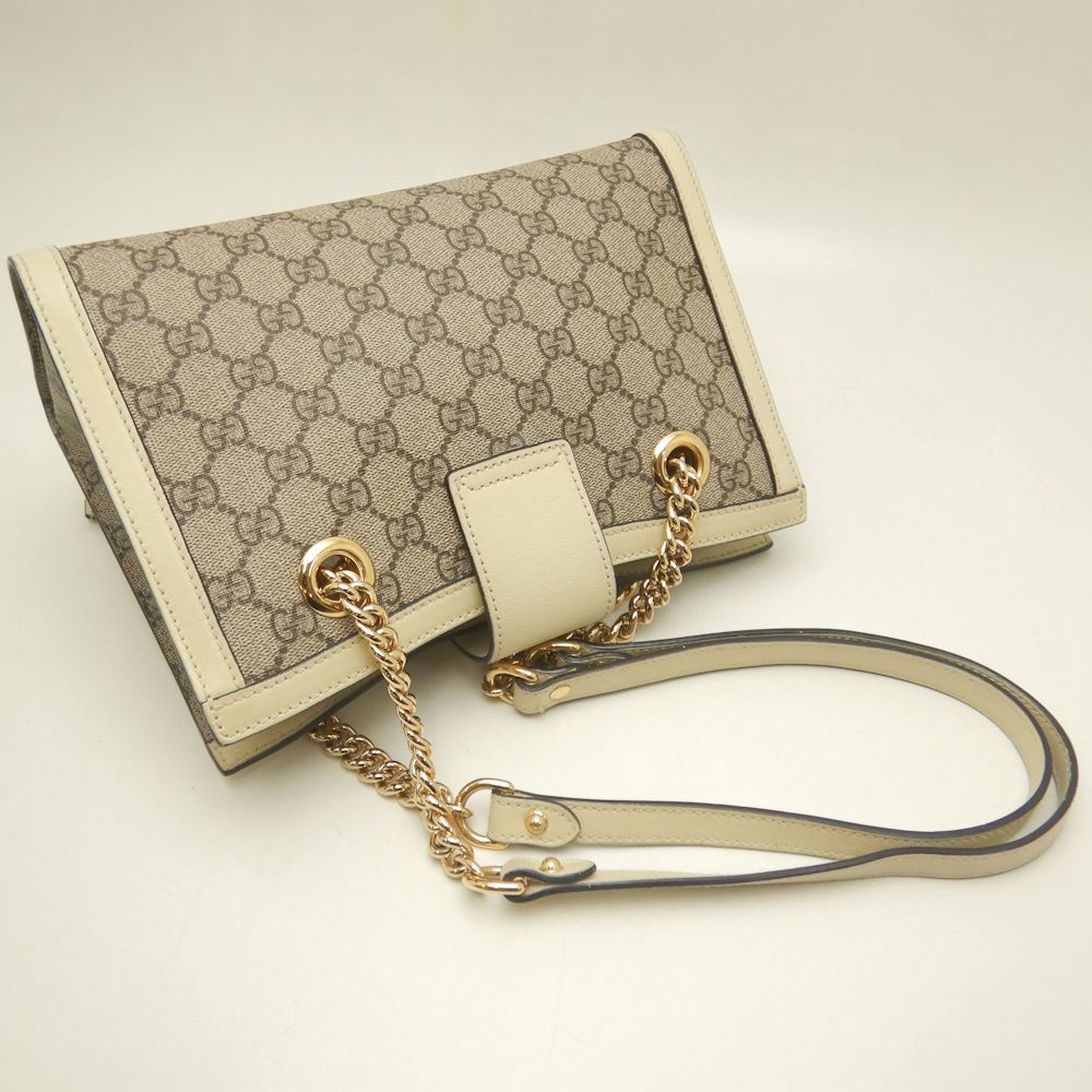 GUCCI グッチ パドロック スモールショルダーバッグ 498156 GGスプリームキャンバスxレザー ベージュ アイボリー レディース /253070【中古】