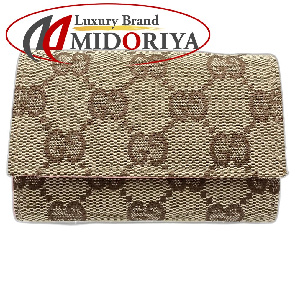 【中古】GUCCI グッチ コインケース 120964 小銭入れ GGキャンバス ベージュ ピンク レディース /188594