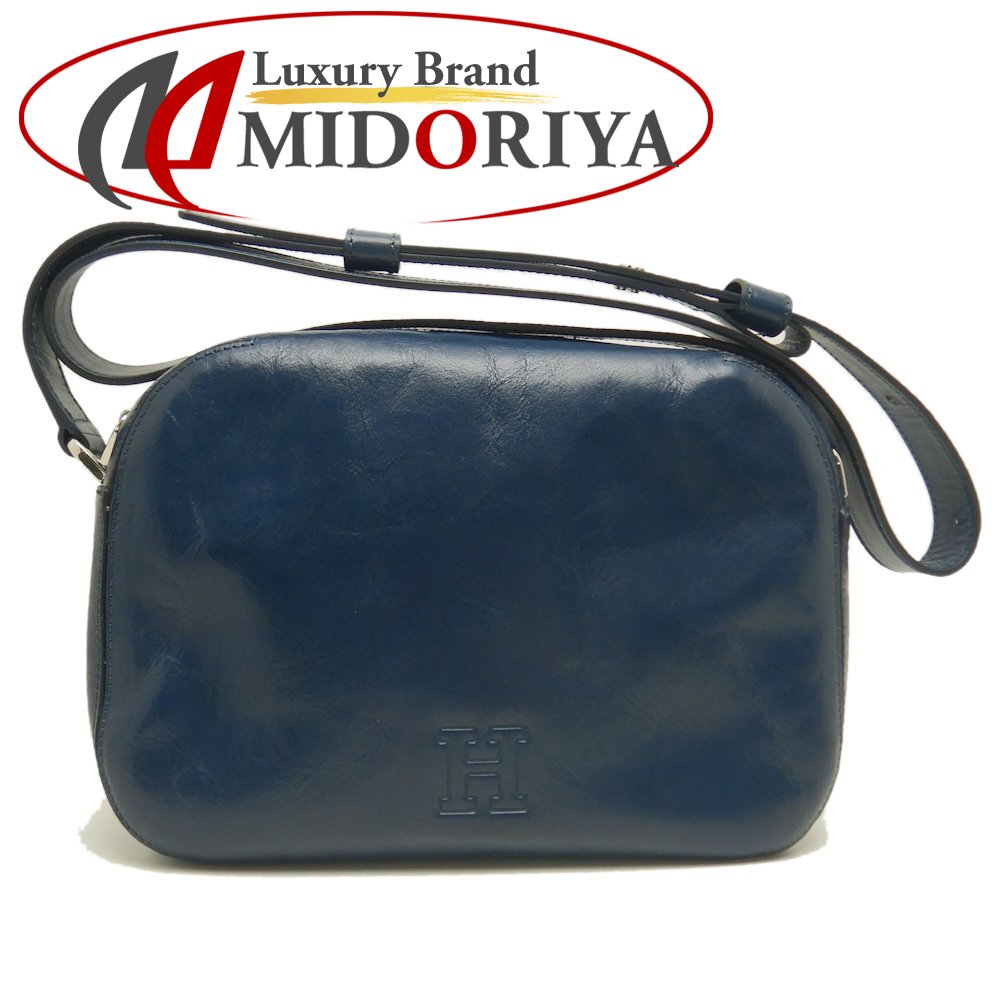 HIROFU ヒロフ ショルダーバッグ レザー ネイビー レディース /253308【中古】