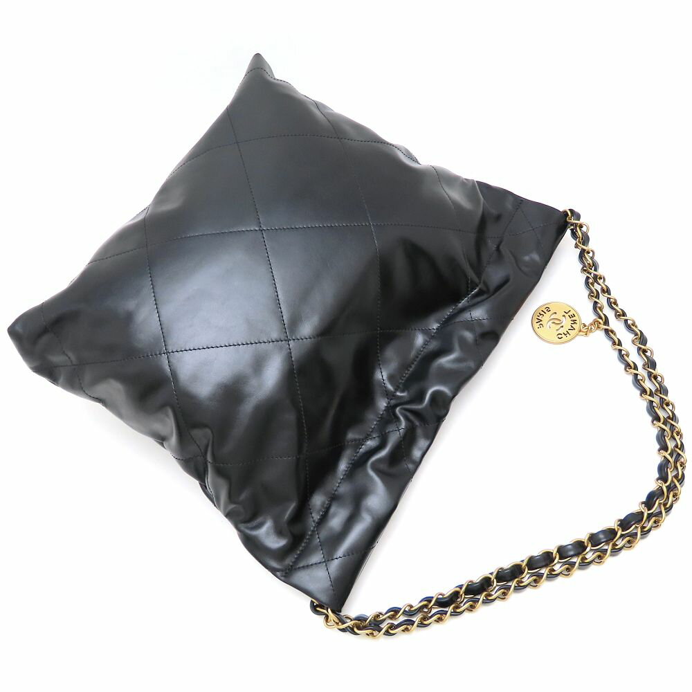 CHANEL シャネル シャネル22 チェーンショルダーバッグ シャイニーカーフスキン AS3260 ブラック レディース /353101【中古】