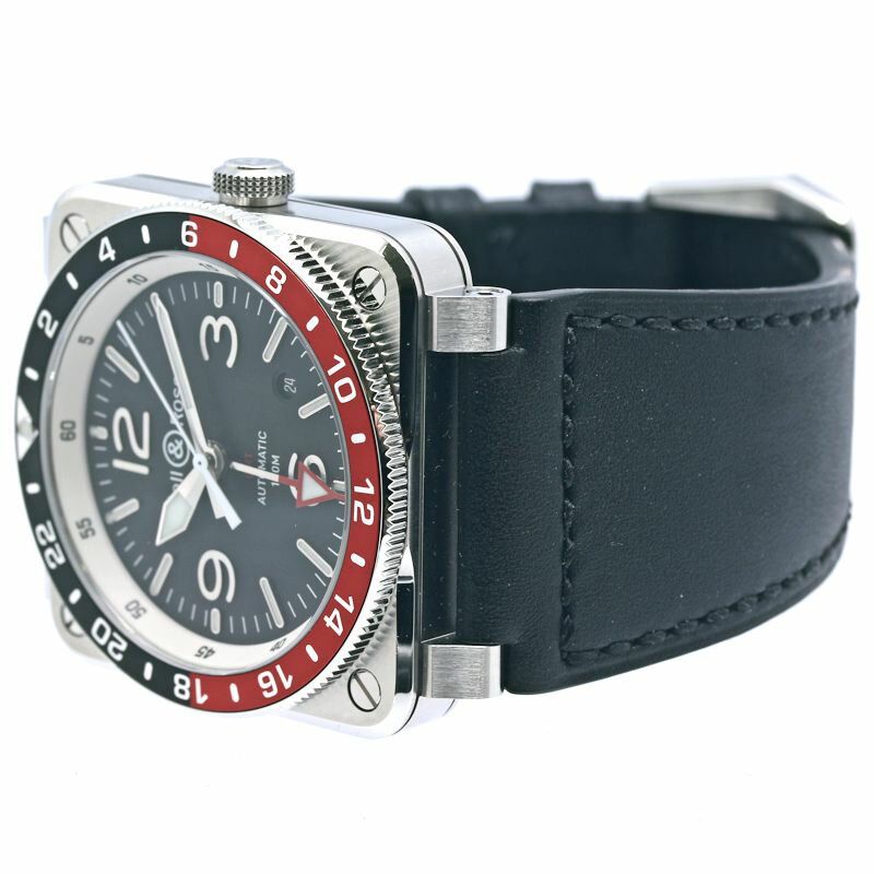 Bell＆Ross ベル＆ロス BR03-93 GMT BR0393-BL-ST/SCA【中古】腕時計 メンズ ステンレススチールx牛革 /40329