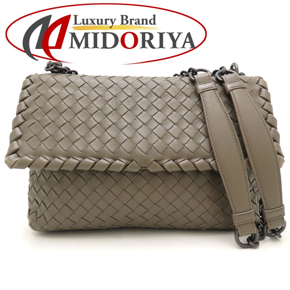 【中古】BOTTEGA VENETA ボッテガヴェネタ チェーンショルダーバッグ オリンピア イントレチャートレザー パープル ピンク系 くすみカラー 大人可愛い レディース 定番 上品 アクセント 差し色 肩掛け 斜め掛け A2601535 【無料ギフトラッピング承ります】 BOTTEGA VENETA（ボッテガ・ヴェネタ） バッグ オリンピアチェーン