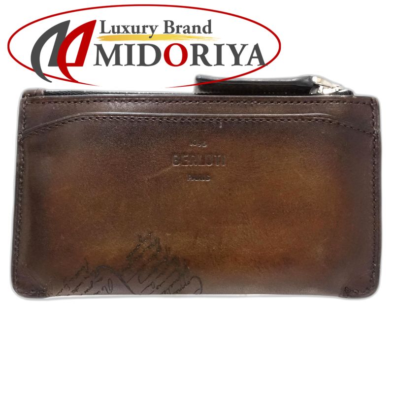 乐天商城 - 【中古】Berluti ベルルッティ コインケース カリグラフィ フラグメントケース レザー ブラウン メンズ /182012