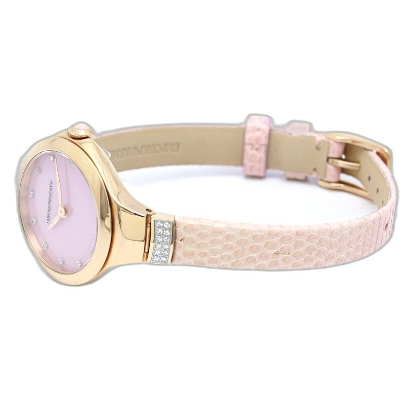 Luxury Brand ミドリヤ楽天市場店のEmporio Armani エンポリオアルマーニ フルーイドデコ ARS8151【中古】腕時計 レディース PGP(ピンクゴールドメッキ)xリザード /130544｜アングル2