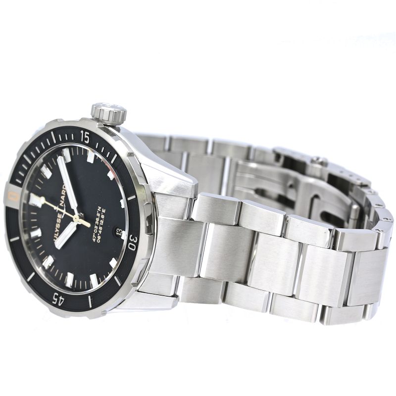 Luxury Brand ミドリヤ楽天市場店のUlysse Nardin ユリス ナルダン ダイバー 8163-175-7M/92【2026年購入】【中古】腕時計 メンズ ステンレススチール /40535｜アングル2