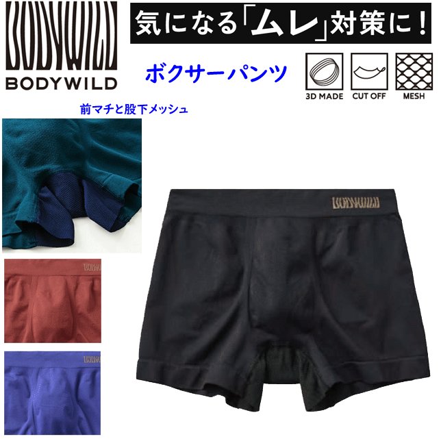 乐天商城 - メール便発送 グンゼ ボディーワイルド BODY WILD ボクサーパンツ メンズ オールシーズン 立体成型 ベンチレーション ムレ防止 通気性 カットオフ メッシュ 洗濯タグなし 無地 カジュアル 下着 パンツ 肌着 GUNZE BWM000A 父の日 プレゼント 楽天 通販 メール便送料込み
