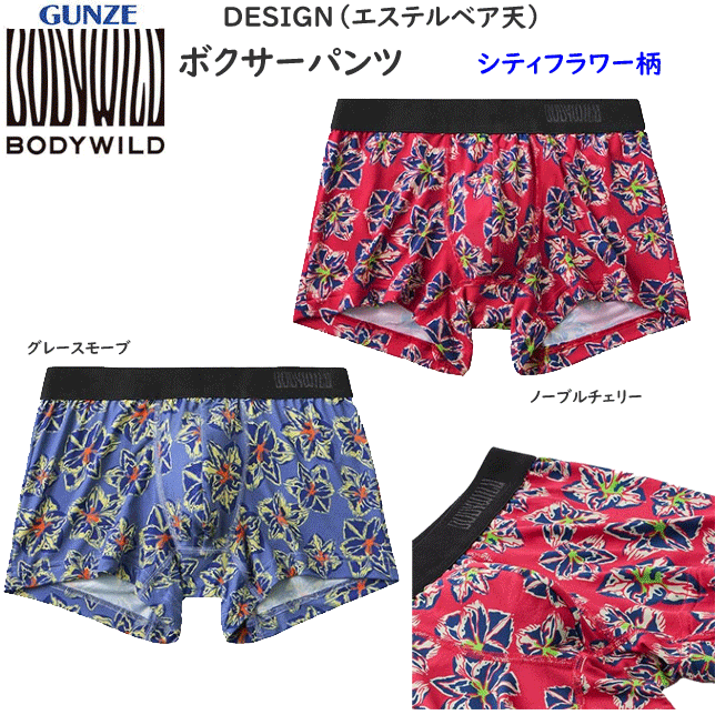 Gunze - メール便発送 グンゼ ボクサーパンツDESIGN エステルベア天 シティフラワー柄 前とじ 吸汗速乾 ドライ メンズ GUNZE BODY WILD 下着 紳士 肌着 ボクサー シンプル ボクサー 父の日 プレゼント ギフト BWG196A 楽天 通販 メール便送料込み