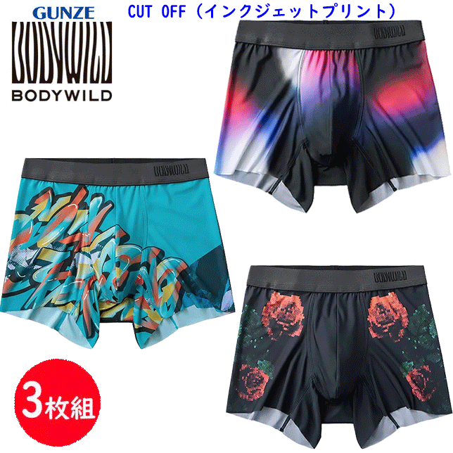 3枚組 まとめ買い グンゼ ボディワイルド ボクサーブリーフ DESIGN インクジェットプリント 前とじ メンズ GUNZE BODY WILD 下着 紳士 肌着 ボクサー シンプル ボクサー 父の日 プレゼント ギフト BWA200A 楽天 通販 送料込み