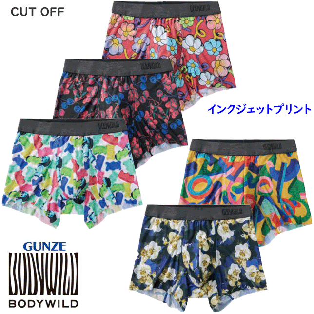 メール便発送 グンゼ ボディワイルド ボクサーブリーフ DESIGN インクジェットプリント 前とじ メンズ GUNZE BODY WILD 下着 紳士 肌着 ボクサー シンプル ボクサー 父の日 プレゼント ギフト BWA201A 楽天 通販 メール便送料込み