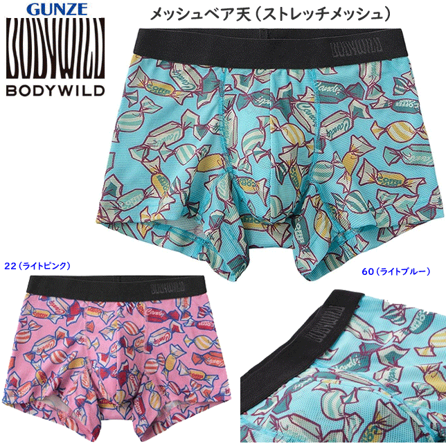 Gunze - メール便発送 ボクサーブリーフ DESIGN ストレッチメッシュ 前とじ メンズ GUNZE BODY WILD 下着 紳士 肌着 ボクサー シンプル ボクサー 父の日 プレゼント ギフト BWC102A 楽天 通販 メール便送料込み