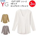 2枚組 まとめ買い メンズ Vネック ロングスリーブシャツ 長袖シャツ カットオフ 半袖 グンゼ YG GUNZE ワイジー 抗菌防臭 柔らかな風合い ストレッチ 抗菌防臭加工 M-LL 紳士 下着 肌着 CUT OFF 父の日 プレゼント 定番 YN1509 新作 楽天 通販 送料込み