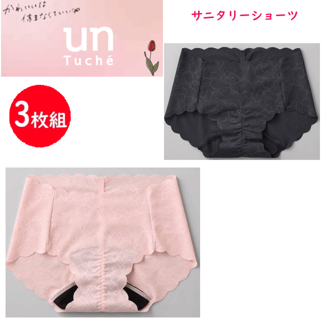 Rakuten - 3枚組 まとめ買い グンゼ Tuche トゥシェ 総レース ビジュ盛れショーツ サニタリーショーツ 羽付き対応 レディース ハーフショーツ レース ゴムなし かわいい 下着 パンツ 10代 20代 中学生 高校生 大学生 unTuche GUNZE TC9571 母の日 プレゼント 楽天 通販 送料込み
