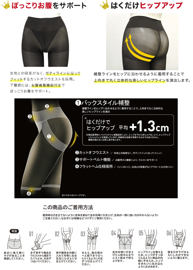3枚組 まとめ買い ライザップ 補整ボトム 5分丈 はくだけで ヒップアップ ガードル...
