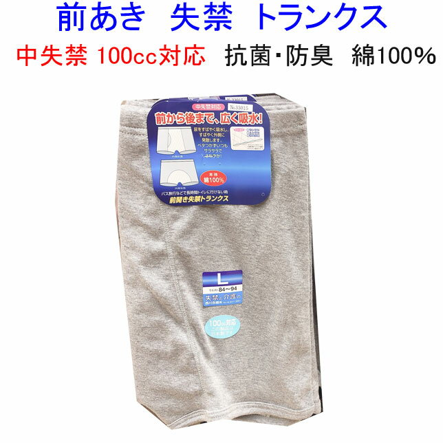 失禁 介護 西川合繊 メンズ 失禁パンツ 100cc対応 トランクス 中失禁用 綿100% コットン 日本製 消臭 抗菌 吸水 インナー 紳士 ムレない アンダーウエア パンツ 肌着 下着 新作 年間 定番 父の…