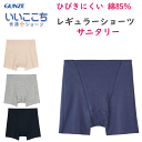 メール便発送 グンゼ ひびきにくい、綿85%のサニタリー サニタリーショーツ 1分丈 レディース カットオフ 消臭加工付き GUNZE 肌着 いいここち 快適シ...