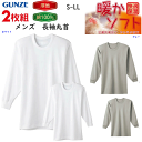 2枚組 まとめ買い グンゼ GUNZE 保温平台 暖かソフト 長袖丸首 厚手 快適保湿 抗菌防臭 やわらか加工 綿100% コットン100% S-LL あったか 長袖 Tシャツ メンズ 下着 肌着 父の日 敬老の日 介護 プレゼント RP6508A 楽天 通販 快適 アンダーウエア AW 秋冬 送料込み