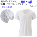 メンズ Vネック Tシャツ 汗取りパッド付き DEOEST消臭アンダーシャツ 半袖 綿100% メンズ下着 紳士 肌着 抗菌防臭加工 綿混 定番 父の日 プレゼント オールシーズン IDA09 年間定番 新作 楽天 通販 送料込み