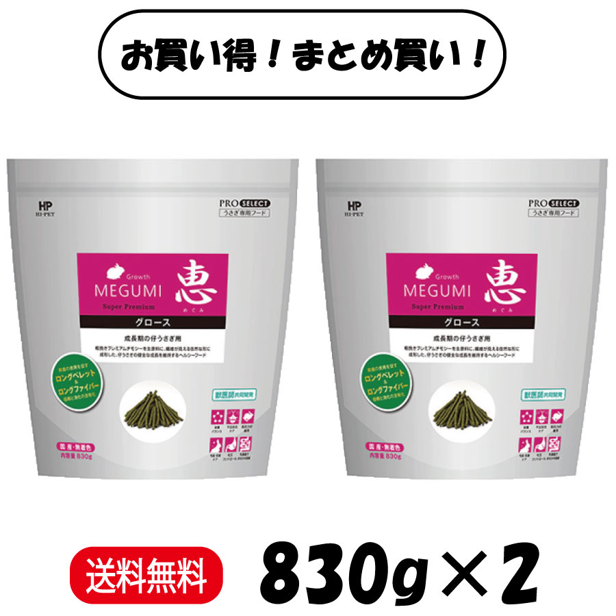 【まとめ買い 2袋】 ハイペット 恵 グロース 830g ×2
