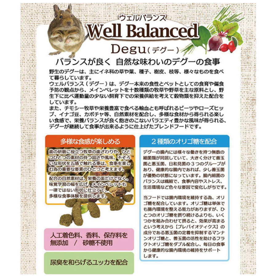 【まとめ買い 12袋】 デグー フード 三晃商会 ウェルバランス デグーフード 400g ×12