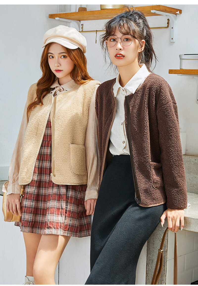 ボアジャケット ボアブルゾン レディース ボアフリース ノーカラー ボア ジャケット ブルゾン カーディガン カジュアル シンプル おしゃれ ショート丈 フリース アウター ポケット 長袖 無地 秋 冬 春 送料無料