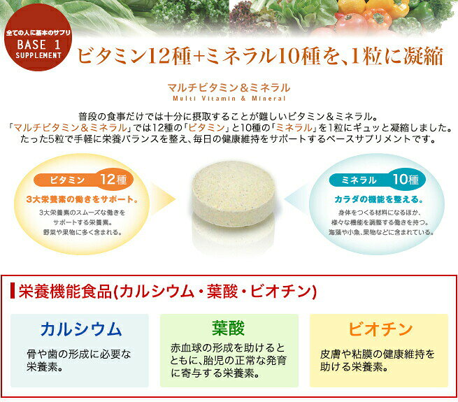 ファイテン マルチビタミン＆ミネラル (栄養機能食品) 【メール便】サプリメント 粒 カルシウム 葉酸 ビオチン phiten-10001257 ファイテン楽天市場店 サンプル画像2