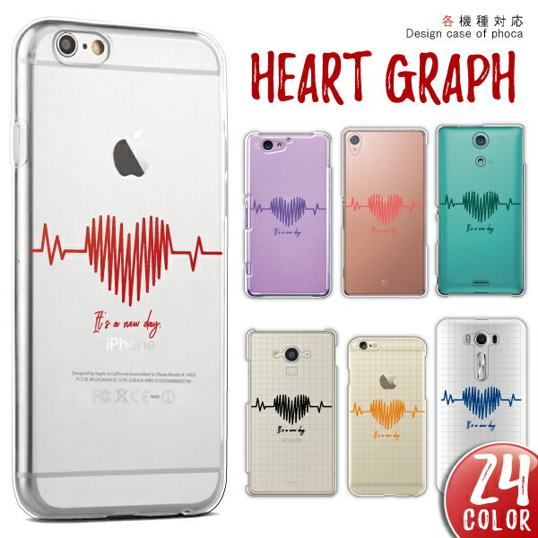 Rakuten - Xperia用スマホケース SO-52F SO-52E SO-51F SO-51E SO-53D SO-52D SOG12 SOG11 SO-54C SO-53C SOG09 SO-52C 等 ケース 軽量 スマホケース スマホカバー ハードケース ハート心電図柄 グラフ