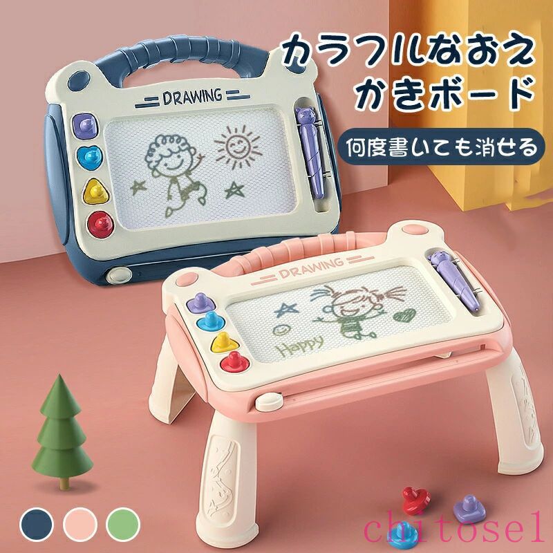 Magnetic Drawing Board Toy for Ages 3-6, Colorful, with Magnets, Pen, and Stamps. A tablet-style drawing board for toddlers and children to learn, drawing, doodling, and more. A great educational toy for boys and girls.