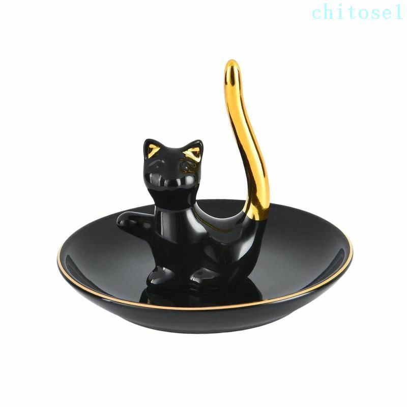 購入2点で5%OFF 猫リングホルダー玄関キートレイセラミックジュエリーオーガナイザージュエリーホルダー用 ペット用品 犬 猫 かわいい 清潔 便利 室内 屋外 お手入れ簡単 ストレス解消 おしゃれ シンプル 使いやすい phoebehou