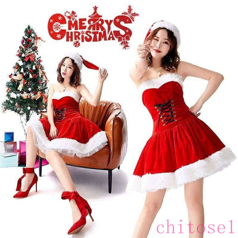 購入2点で5%OFF クリスマス 仮装 Halloween 演出道具 文化祭 演出服 帽子 レディース 2way 新年会 舞台 パーティー イベント 大きいサイズ コスチューム サンタクロース ケープ付き 衣装 サンタコス 可愛い phoebehou