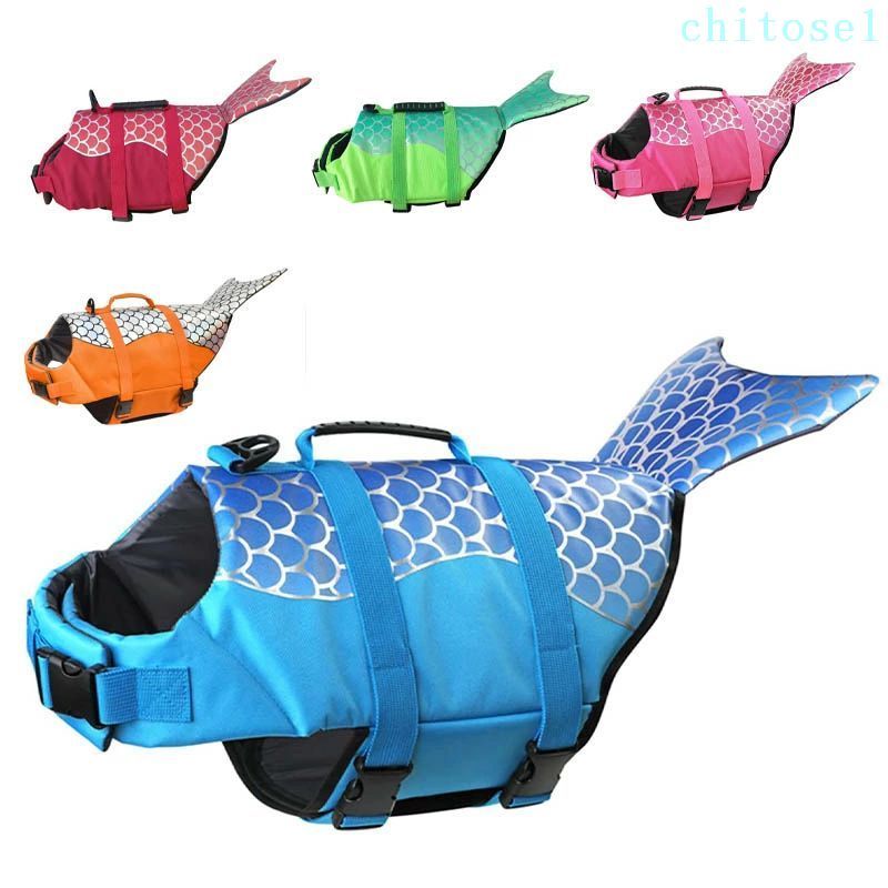 購入2点で5%OFF ペット 犬用ライフジャケット きらきら人魚姫 水泳救命胴衣 小型犬 中型犬 大型犬 猫用 救急服 水遊び用 運動用 犬 水泳必需品 犬の安全を守る 保護 高浮力 反射ライン 干しやすい ペット用品 通販 phoebehou