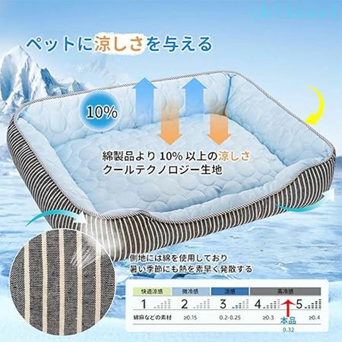 フィービーのペット ひんやりマット 犬 猫 ペット用品 冷却マット クールマット ペットベッド 冷感クッション ペット用シーツ 新型涼感冷感マット 接触冷感 冷感ひんやり 柔らかい 洗える 滑り止め加工 冷感アップ 夏用｜アングル3