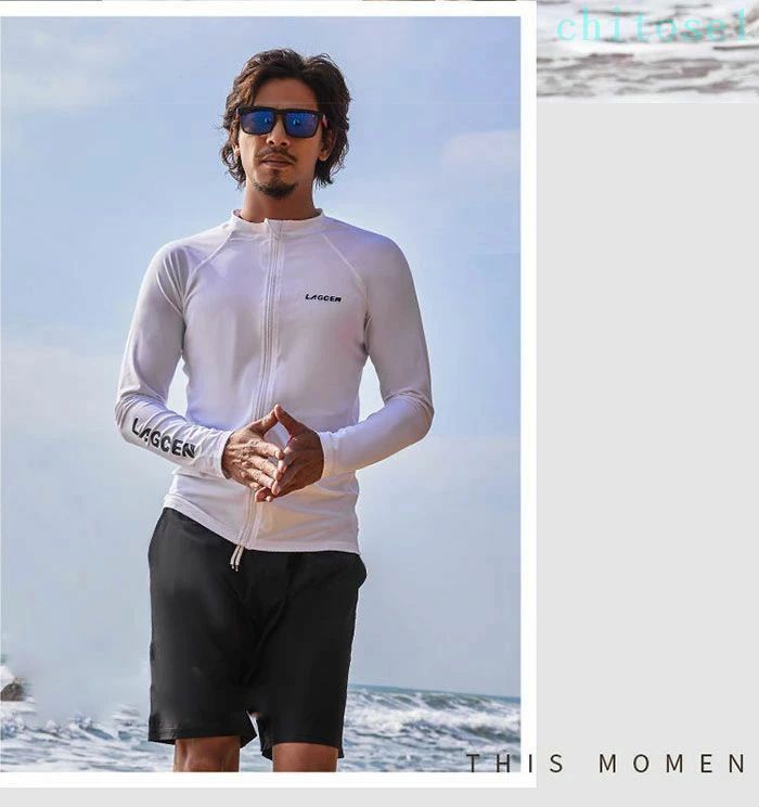 フィービーの水着 上下セット サーフパンツ 体型カバー フィットネス水着 競泳水着 海パンツ ラッシュガード メンズ 大人 おしゃれ UVカット 接触冷感 スポーツ 長袖 日焼け防止 スイムウェア 練習用 ジム 水泳｜アングル3