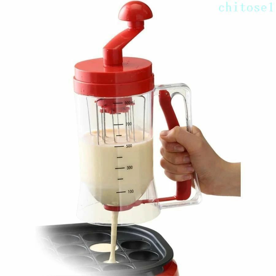 フィービーの1個入 つぎ器 たこ焼き 粉つぎ名人 かき混ぜ器 レバーを引くだけで注げる たこ焼き作り パンケーキ作り 簡単調理 おしゃれ シンプル 普段使い プレゼント｜アングル2