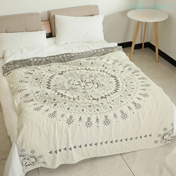 購入2点で5%OFF ソファーカバー 洗える 夏毛布 150*200cm 200*230cm ガーゼケット 4重ガーゼケット ブランケット 肌に優しい タオルケット 4重 ガーゼタオル コットン ひざ掛け 肌掛け 両面使用可能 phoebehou [3]