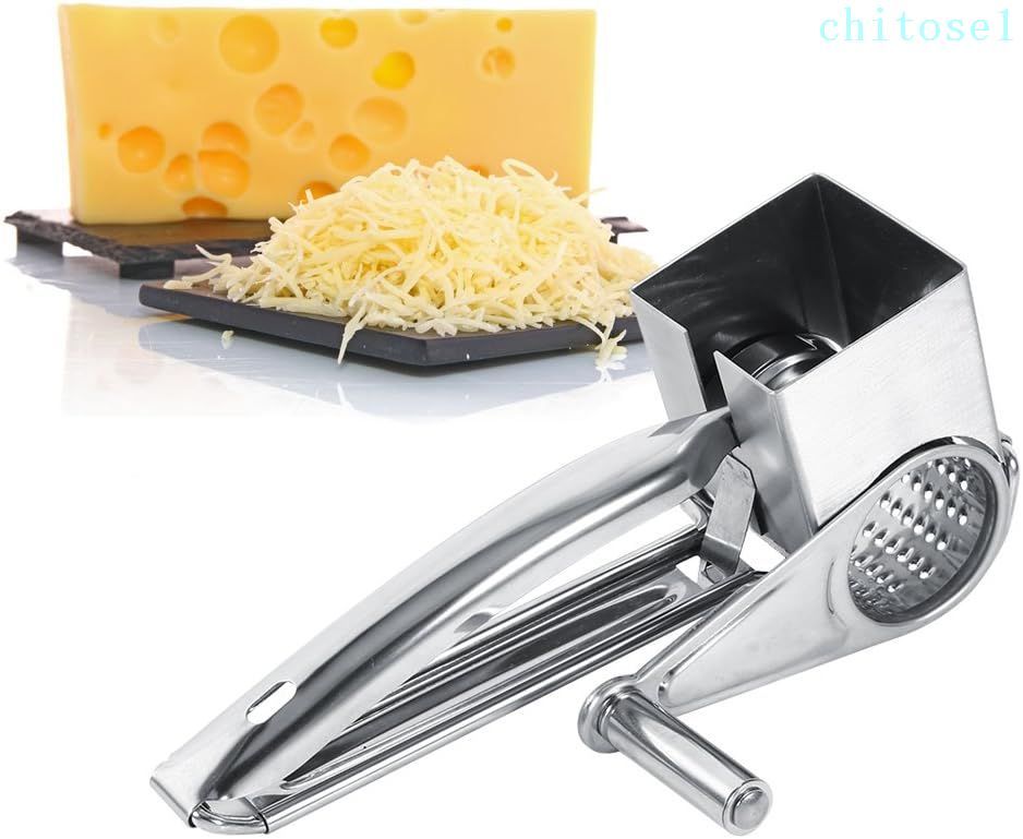 購入2点で5%OFF チーズスライサー チーズおろし金 チーズグラター チーズグレーター チーズおろし器 チーズ卸器 回転式 チーズ削り 安全 衛生的 ステンレス phoebehou 便利 使いやすい おしゃれ シンプル 高品質 実用的