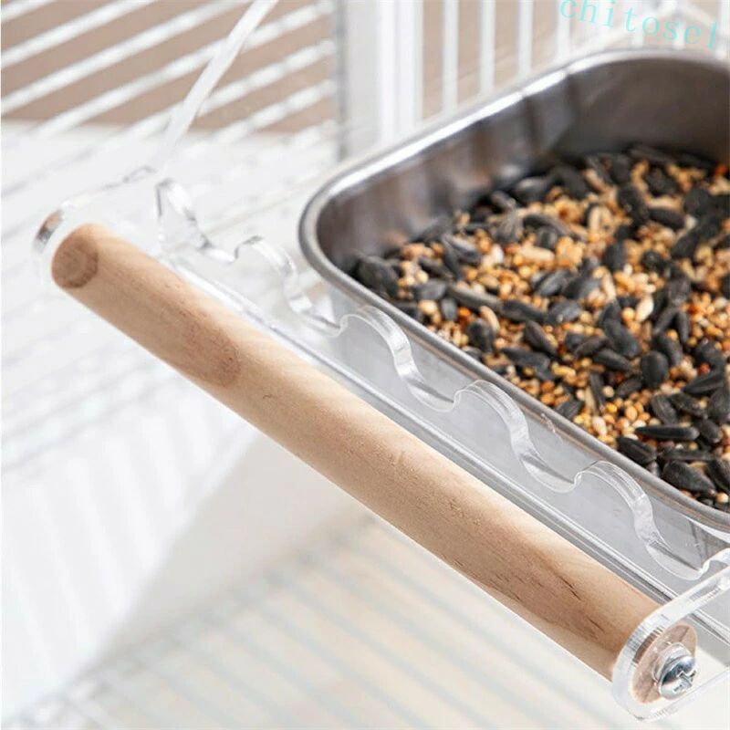 Rakuten - 購入2点で5%OFF 食器ボウル 取り付け簡単 透明アクリル バードフィーダー 鳥用フードフィーダー phoebehou 鳥用餌台 鳥 餌入れ 固定式 飛び散らない オカメインコ 時短 便利 使いやすい キッチン用品 家庭用 調理補助