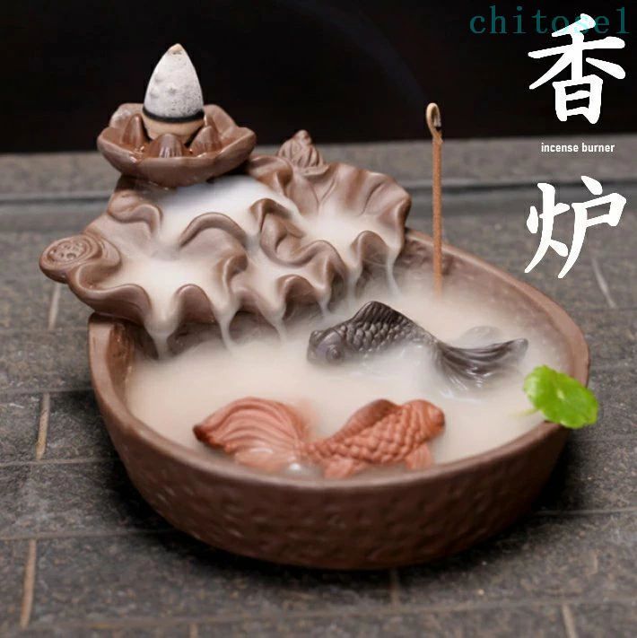 incense Burner - 購入2点で5%OFF 2way 香炉 金魚 スティック 倒流香 線香立て 仏具 お線香 贈り物 聞香 香道道具 風水 phoebehou 金運 運気上昇 縁起物 便利グッズ おしゃれ 使いやすい 家庭用 業務用 新生活 多用途 シンプル 省スペース 実用