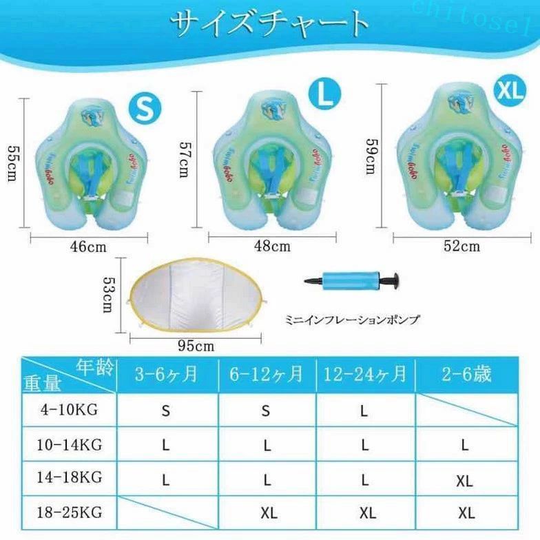 フィービーのベビー用浮き輪 ベビーボート ベビーフロート 旅行 アウトドア 足入れ浮き輪 UVカット 日焼け止め 取り外し可能なサンシェード 海水浴 ビーチ 夏グッズ 外遊び 夏休み 暑さ対策 SPF50 子供服 キッズ｜アングル2