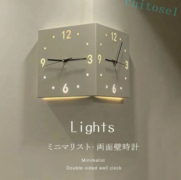購入2点で5%OFF インテリア 北欧 シンプル リビング 壁掛け時計 両面壁時計 静音 壁掛け 時 ...