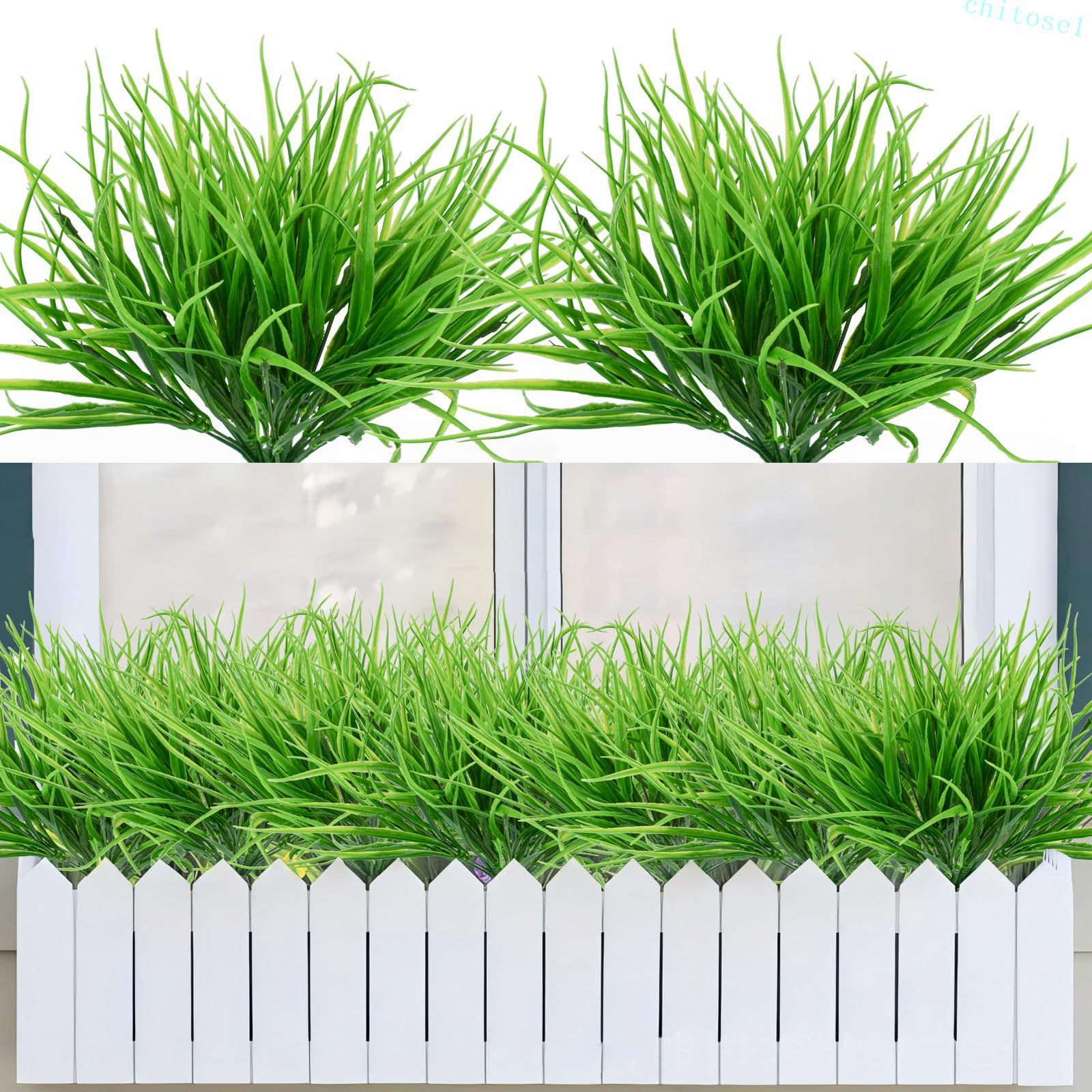 乐天商城 - 購入2点で5%OFF 人工観葉植物 フェイクグリーン 小麦草 ブッシュ 造花 おしゃれ 人工緑化植物 観葉植物 プラスチック phoebehou 紫外線耐性 植木鉢 人工屋外植物 ガーランド オフィス 花材 装飾 インテリア ギフト 人気